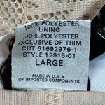 Jody California Dress Womens Large Beige Lace Overlay Midi Fringe Hem USA Made Photo 7