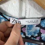 ZARA Blue Floral Belted Faux Wrap Dress BLOGGER FAVORITE Size Small Photo 7