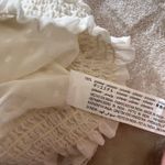 Bershka  White Sheer Ruffle Women’s Blouse Shirt Sz XS Cottage Core EUC Photo 3