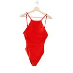 ANDIE Swim The Asbury Ribbed One Piece Swimsuit in Siren Orange L NWT Photo 1