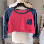 Tommy Hilfiger Ultra Soft Crop Top Pocket Tee Womens Large Vintage Red Photo 0