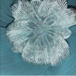 Rampage Y2K Sleeveless Asymmetrical Drape Sequin Flower Chiffon Flowy Top Aqua S Photo 4