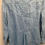 Sundance  Katina 100% Linen Chambray Button Down Pleated Shirt Photo 5