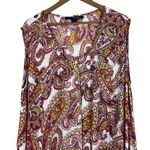 Denim 24/7 Maxi Dress Womens L Multicolor Paisley Button Down Hippie Boho Pink Size L Photo 1
