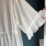 Torrid 0 White L Cover Up Swiss Dot Sheer Open Feminine Boho Tiered Layering Photo 6