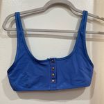 frankie's bikinis  ribbed Henley button blue bikini top Photo 0