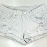 Vanilla Star Jeans VANILLA STAR Jean Shorts Junior Teens Sz 1 White Distressed Cuffed Denim Frayed Photo 0
