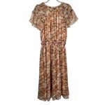 Current Air  Orange Floral Maxi Dress Romantic Preppy Cottage Womens Medium Photo 4