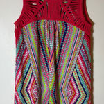 Wrangler  Geometric Print Cutout Neck Sleeveless Dress Red Size Large Photo 0