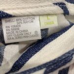 Gianni Bini  Sz L Pants Wide Cropped Crop Cream Navy Vertical Stripes Nautical Photo 3