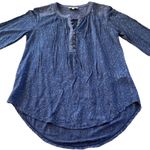 Lucky Brand  Blue Lace Peasant Top Size XS Photo 6