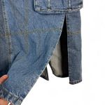 Cotton On Blue Denim Maxi Cargo Skirt with Asymmetrical Fringe Detail Photo 5