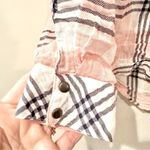 Kut From The Kloth Florence Blouse Women's Small Pink Gray Plaid Long Sleeve Photo 6