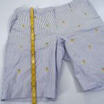 Brooks Brothers 346 Shorts Women Sz 14 Blue Stripe Seersucker Stretch Pineapple Photo 8