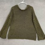 Adora Sweater Women M/L Olive Green Casual Knit V Photo 5