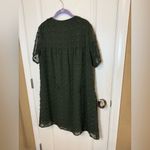 Elegant Dark Green Textured Midi Dress Size L Photo 3