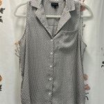 Who What Wear White & Black Polka Dot Sleeveless Tank Top Photo 0