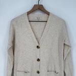 Madewell Beige Knit Cardigan Sweater XXS V Neck Button Front Long Sleeve Pockets Photo 4