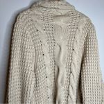 Beige Heavy Cable Knitt Cardigan Size Small Photo 3