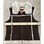 Faded Glory Vintage Y2K  Faux Shearling Suede Zip Vest Sherpa Lined Size Medium Photo 5
