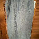 Athleta  Retreat 100% Linen Wide Leg Pant in blue size 16 NWT Photo 0