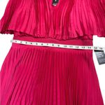 EXPRESS Fuschia Pleated Capelet Midi Dress Photo 3