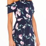 About Us Navy Floral Off-Shoulder Mini Dress Photo 0