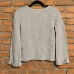 Loft Womens XS Sweater Gray Chunky Knit Ribbed Pullover Crewneck Rolled Cuffs Photo 1