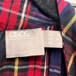 ASOS  Plaid, Cold Shoulder, Long Sleeve Mini Dress Size 8 Photo 3