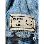 POL Women's Blue Cable Knit Distressed Long Dolman Sleeve Sweater Top Size L Photo 2