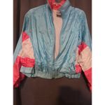 Puma Vintage Windbreaker. Women's Medium Jacket, Blue Pink White Full Zip Photo 5