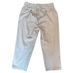Lands' End Women's 14 Beige Cotton Blend Button Hem Pull On Back Cropped Pants Photo 1