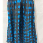 Theory Rubian Brushstroke Plaid Silk Dress blue black size OS Photo 2