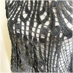 Daytrip  Whimsygoth Top Y2K Open Knit Metallic Size Medium Black Silver Photo 4