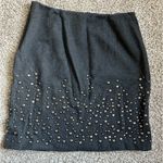 Carlisle  Grey Wool Studded Mini Skirt Size 10 Photo 4