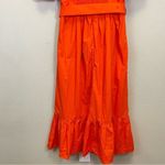 Endless Rose  Orange Puff Sleeve Belted Tiered Midi Dress Size S‎ Photo 6