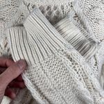Lucky Brand  Cream Open Knit Cold Shoulder Sweater Size Small Photo 6