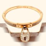 Michael Kors  rose gold tone CZ padlock bangle bracelet Photo 0