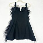 Pretty Little Thing  Feather Trim Sleeveless Fitted Blazer Vest Size 4 NWT Black Photo 3