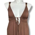 Tropical Escape Tropical Escapes Womens Maxi Dress Swimsuit Coverup Grecian Style Brown Large Photo 1