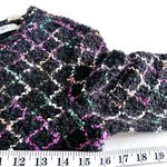 ZARA  black multicolor boucle knit top with pearl detail size Small Photo 2