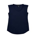 White House | Black Market WHBM Blue Scoop Neck Short Sleeve Shirt Size XXS Photo 2