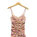 For Love & Lemons Gardenia Corset Satin Floral Ruched Mini Dress size Small Pink Photo 5