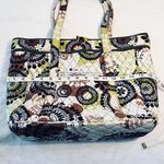 Vera Bradley Cocoa Moss Large Laptop Tote Bag Green, Brown, Black & White Boho Paisley Floral Photo 7