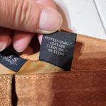 EXPRESS Vintage  World Brand Women's Genuine Leather Suede Pants Brown‎ Size 7/8 Photo 10