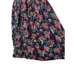 Vintage Susan Bristol Petite Floral Midi Skirt Black Red Roses Grapes Size 8 Photo 2