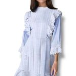 The Clothing Company Eyelet Baby Blue Ruffle Mini Dress Size Large Photo 0