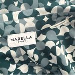 MARELLA Diana Midi Shirt Dress in Satin Green Size 6 long sleeve Photo 5