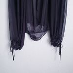 Victoria's Secret  Black Chiffon Bodysuit Blouse Photo 3
