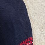 Talbots Navy Blue and Red Fair Isle Lambswool Blend Button Down Cardigan Size MP Photo 4